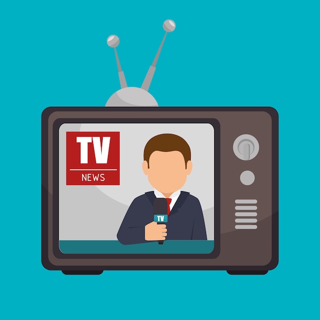 Vettore tv news anchorman broadcast graphic