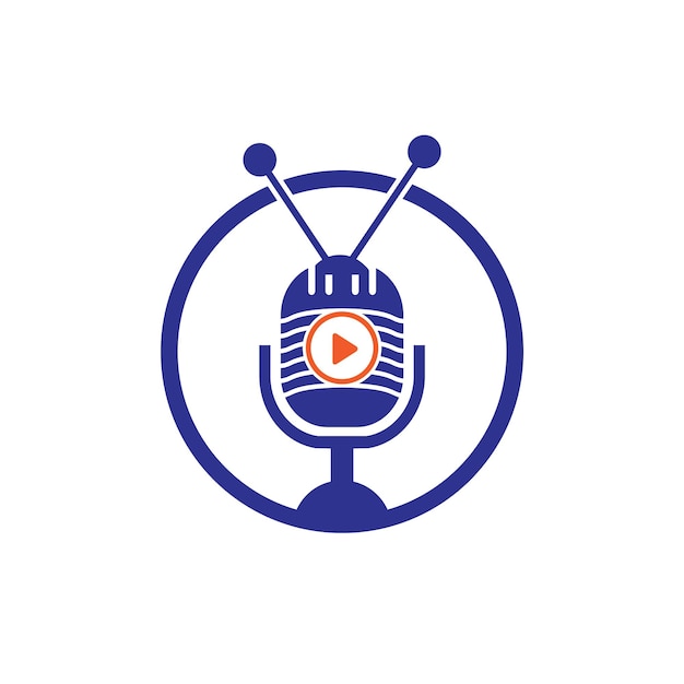 Tv 팟캐스트 벡터 로고 디자인
