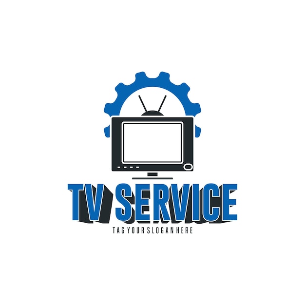 логотип тв сервис классический и современный дизайн вектор