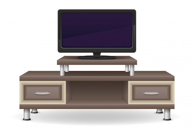 Vector tv table furniture vector illustration