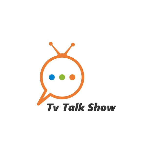 Design dell'illustrazione vettoriale dell'icona del logo del talk show televisivo