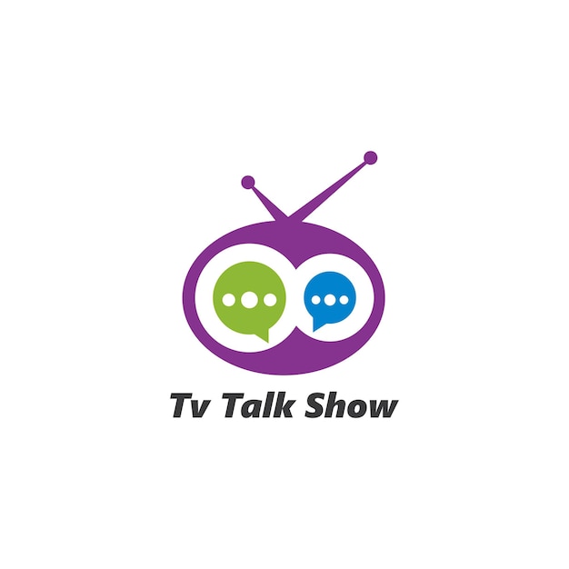 Tv talk show logo icon vector illustration design