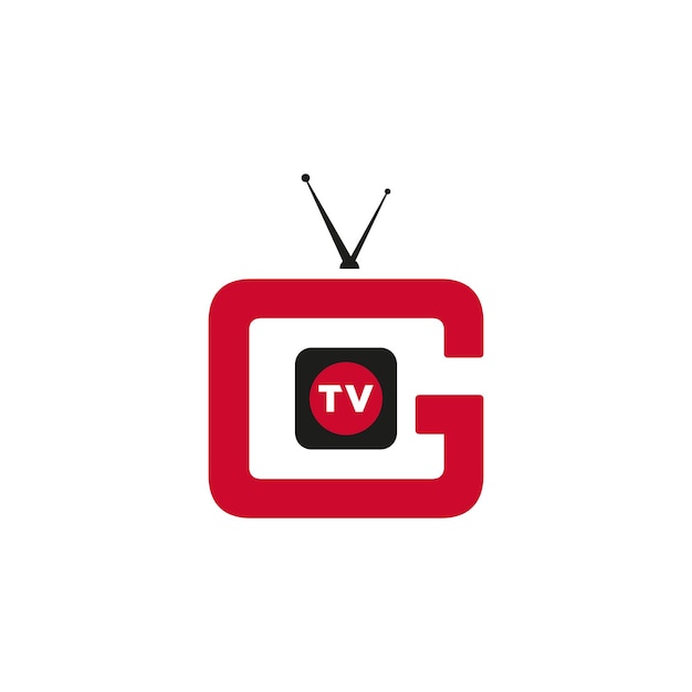 Tv televisie elektronische media logo vector pictogrammalplaatje