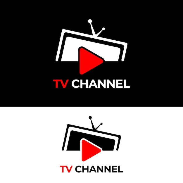 TV 또는 텔레비전 채널 로고 디자인 서식 파일