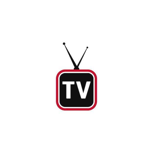 Tv television electronic media logo icon vector template