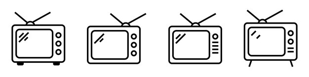 ベクトル テレビベクトルアイコンセット テレビアイコン