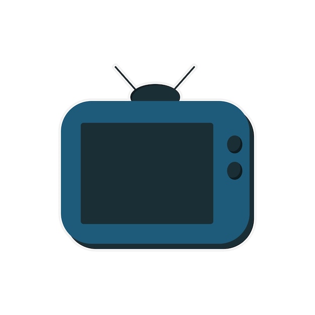 TV with stickers in cartoon style Vector illustration