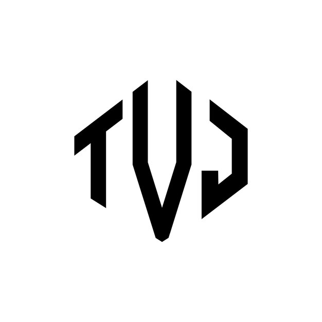 Логотип tvj с буквой с многоугольной формой tvj многоугольная и кубическая форма дизайна логотипа tvj шестиугольный векторный логотип шаблон белый и черный цвета tvj монограмма бизнес и логотип недвижимости
