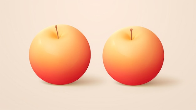 Vector twee appels in oranje en één is rood