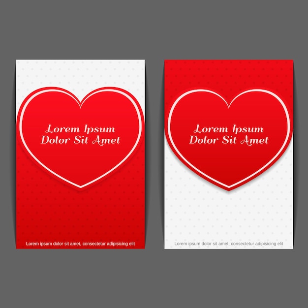 Twee banners met rood hart vectorillustratie eps10