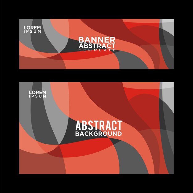 Vector twee banners voor abstracte achtergrond met rode en zwarte kleuren