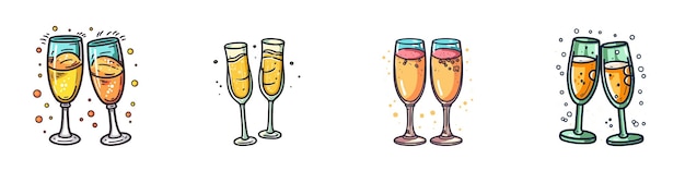 Vector twee cartoon glazen champagne vector illustratie