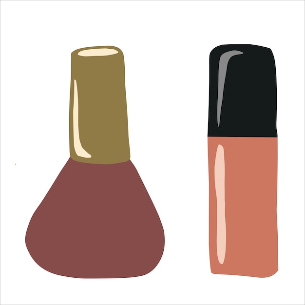 Twee cosmetische containers voor nagellak Damesmodeproduct Handbeschilderde nagellak