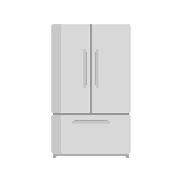 Twee deur koelkast pictogram Vlakke afbeelding van twee deur koelkast vector pictogram geïsoleerd op een witte achtergrond