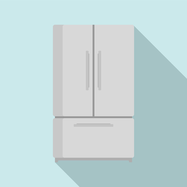 Twee deur koelkast pictogram Vlakke afbeelding van twee deur koelkast vector pictogram voor webdesign
