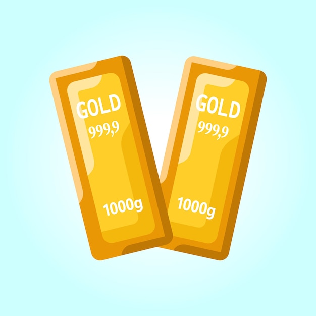 Twee goudstaven van 1000g 999 illustratie