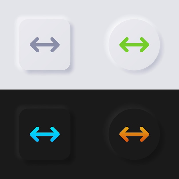 Twee hoofdpijl icon set multicolor neumorfisme knop soft ui ontwerp voor webdesign toepassing ui en meer knop vector