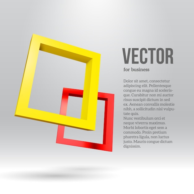 Vector twee kleurrijke rechthoekige 3d-frames