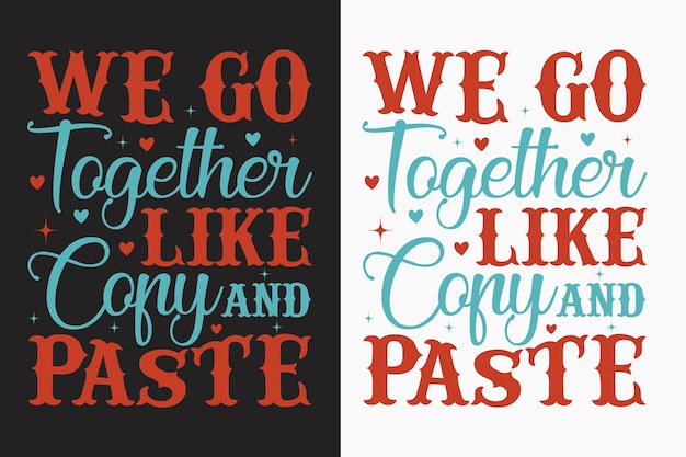Twee lettertypen die zeggen 'we gaan samen zoals kopiëren en plakken'