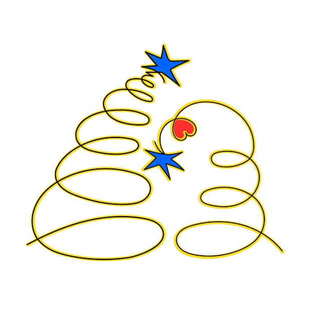 Twee lineaire kerstbomen Kerst dennenboom Vector formaten