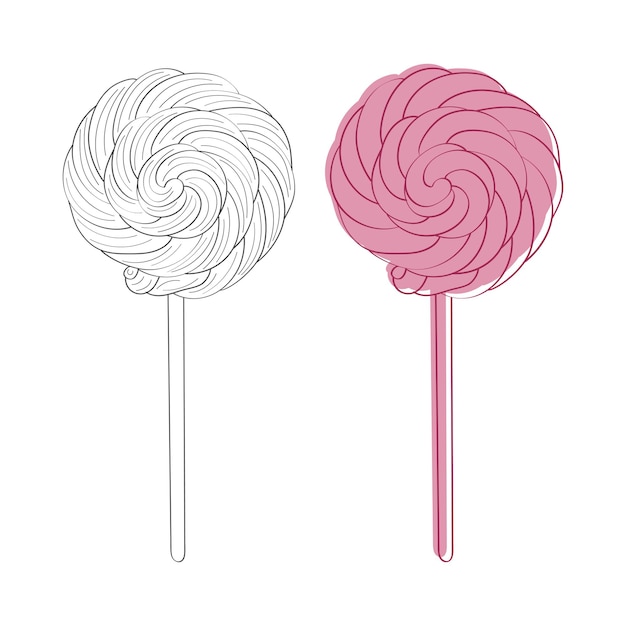 Vector twee lolly's op witte achtergrond.