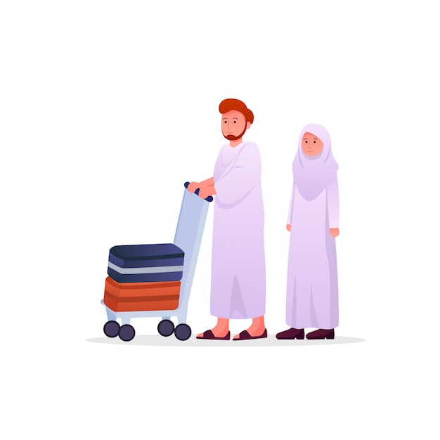 Twee moslims stellen het dragen van ihram