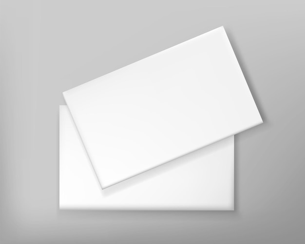 Vector twee realistische lege plastic creditcards in de lucht op witte achtergrond met schaduw vectorillustratie