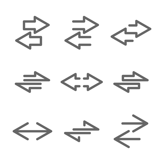 twee richtingaanwijzers en pijlen in twee richtingen en gids voorraadvector