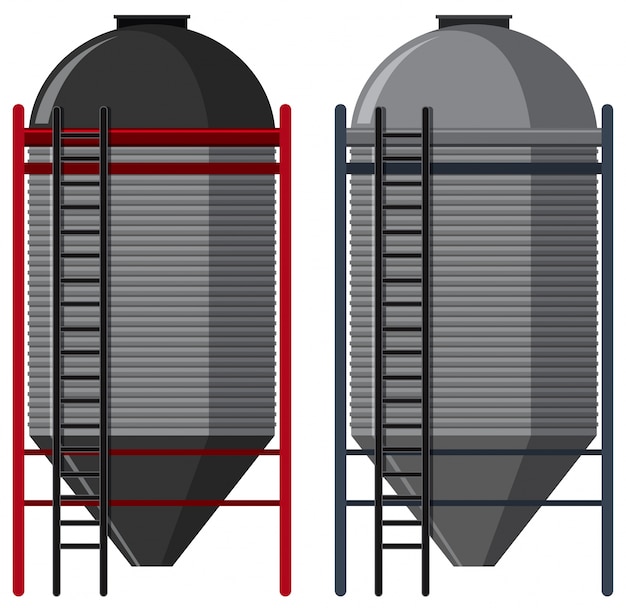 Vector twee silo met ladders