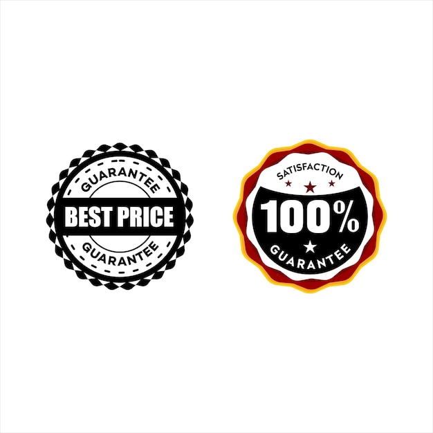 Twee stempel vector retro badge met beste prijs tekst