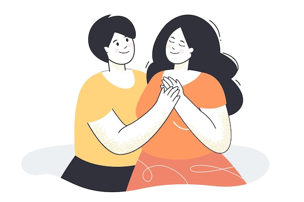 Vector twee vrouwen die elkaars hand vasthouden op date