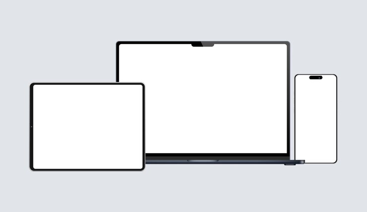 Vector twee witte ipads met de ene die de andere zegt