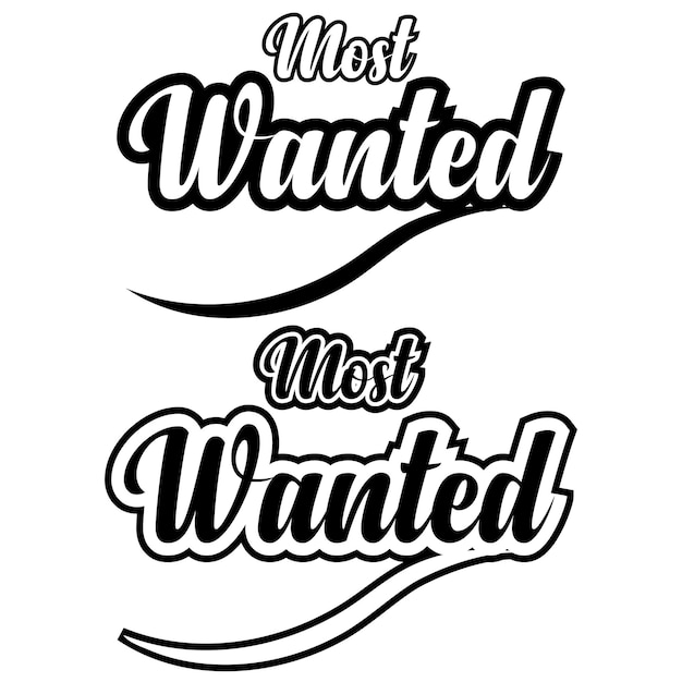 Twee zwart-wit logo's met de woorden most wanted en most wanted.