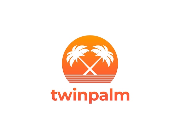 Tweeling palmboom logo afbeelding