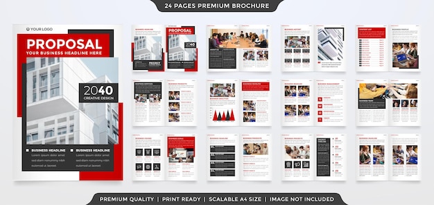 Tweevoudige brochuresjabloon met minimalistische en premium stijl