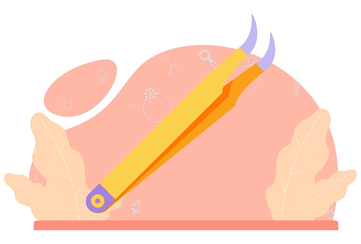 Vector tweezers concept illustration stylish and beautiful