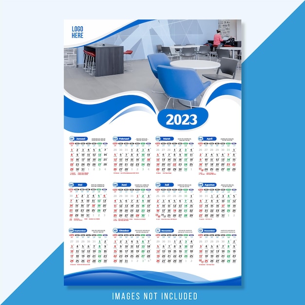 Vector twelve month one page indonesian 2023 calendar hijri and javanese concepts