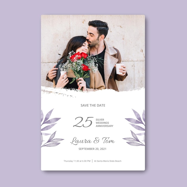 Twenty-five years anniversary card template