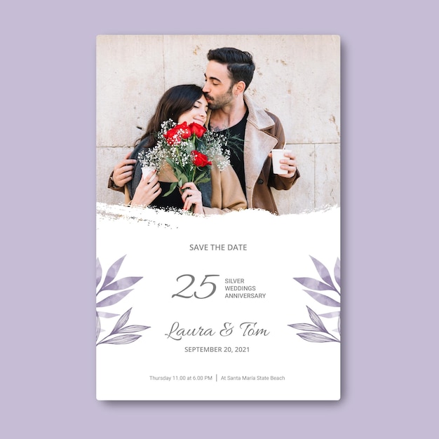 Vector twenty-five years anniversary card template