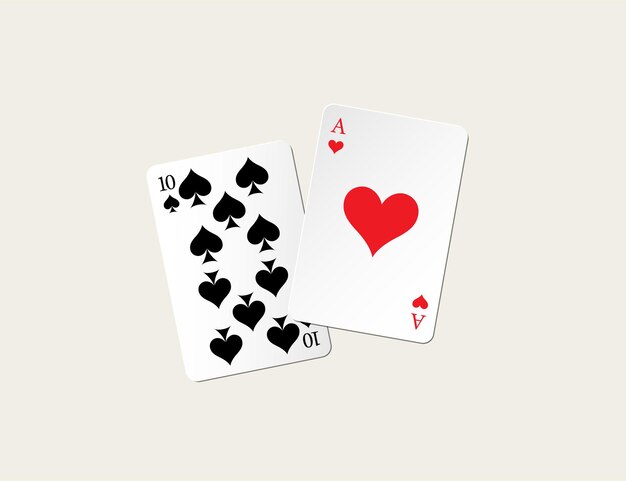 Ventuno punti combinazione di blackjack.