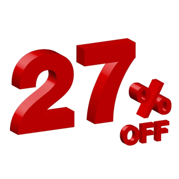 Vector twenty seven 27 percent off 3d vector illustration