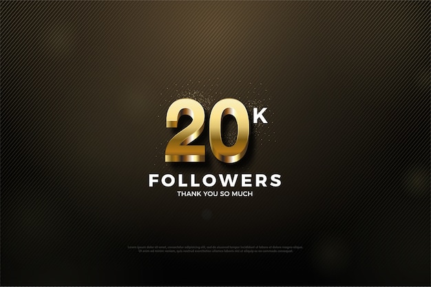 twenty thousand followers with a shining golden number at the top of the number