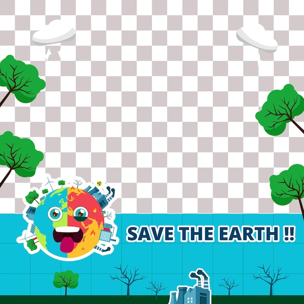 Twibbon flat design climate change with image place