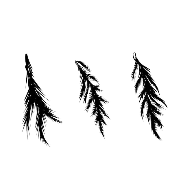 Twig black silhouette vector stock illustration