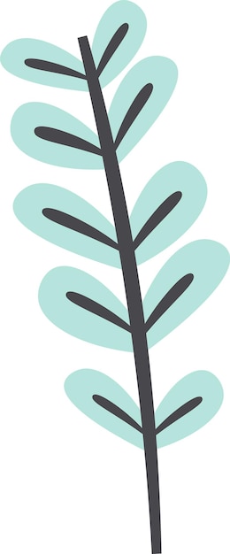 Vector twig with leaves