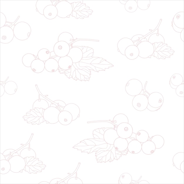 Twigs of currant seamless pattern.