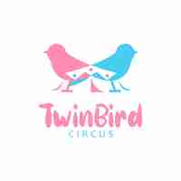 Vector twin bird and circus logo vector design