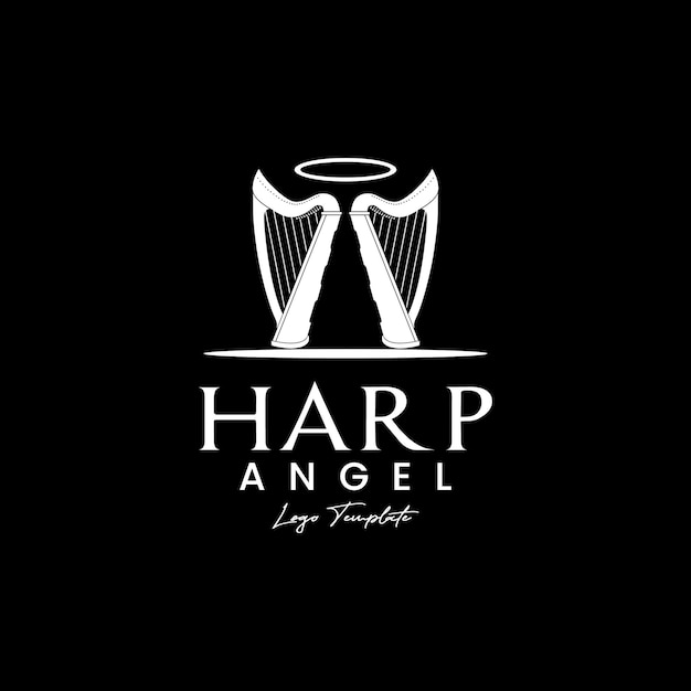 Вдохновение для дизайна логотипа twin harp angel