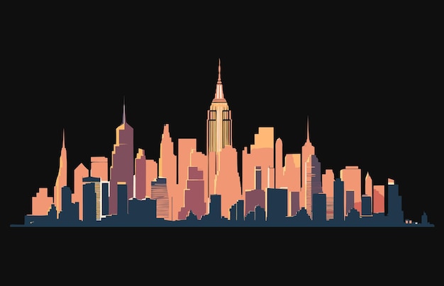 Vector twin towers in new york city vector illustratie