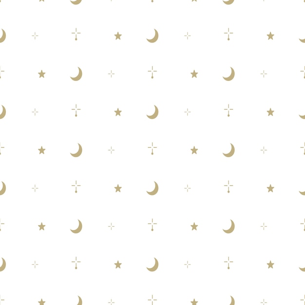 Vector twinkle gold baby seamless pattern with star